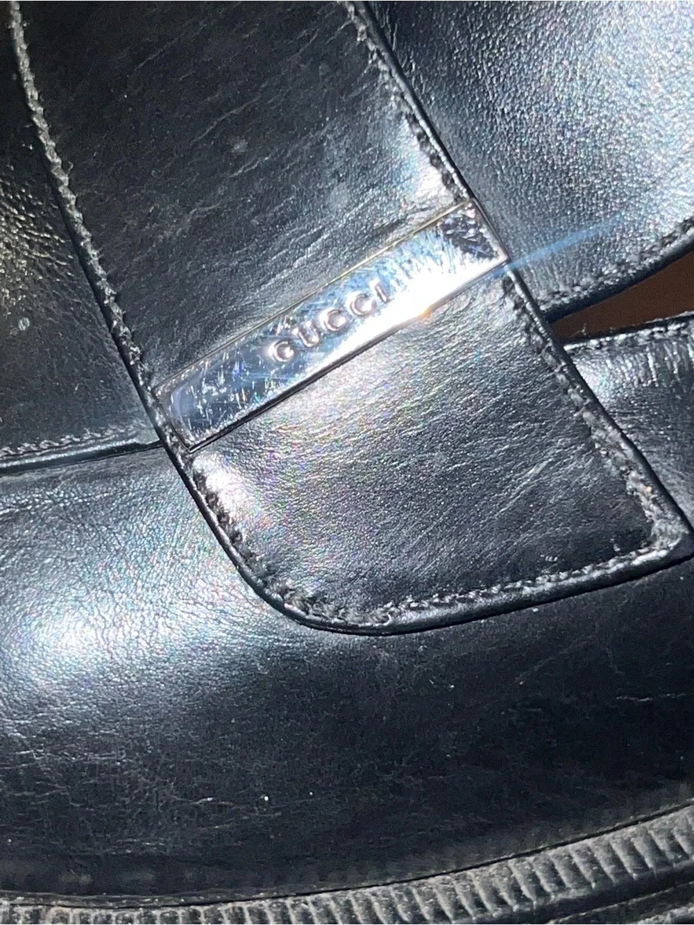 Gucci Black Leather Men’s Loafers 9D